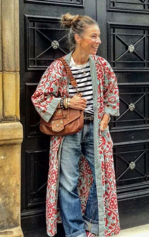 Vetement Hippie Chic, Mode Kimono, Mode Hippie, Stil Boho, Mode Boho, Looks Street Style, Looks Style, Mode Inspiration, Kimono Fashion