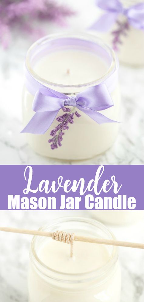 Easy DIY Mason Jar Candles - how to make soy wax lavender essential oil candles Lavender Candles Diy, Candles Lavender, Lavender Candles, Expensive Candles, Smelling Candles, Diy Candles Easy, Diy Lavender, Gift Candles, Candles Diy