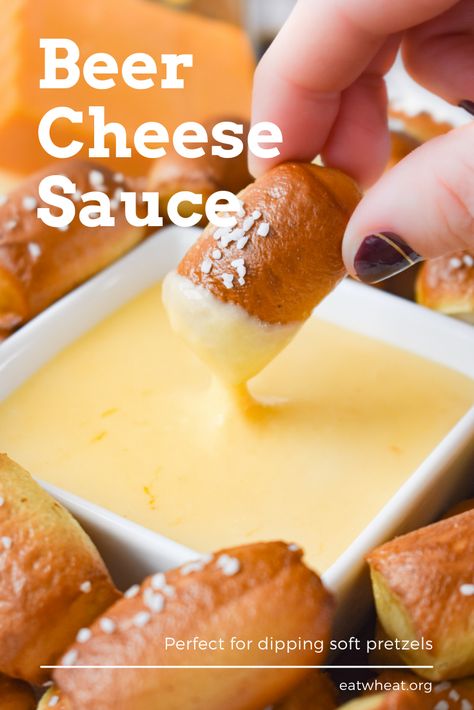 Beer Cheese Sauce | Perfect with Soft Pretzels | EatWheat.org Cheese Sauce For Pretzels, Cheese Sauce Recipes, Pretzels With Beer Cheese, Pretzels Bites, Pretzel Beer Cheese Dip, Pretzel Dip Recipes, Easy Fondue Recipes, Easy Fondue, Pretzel Recipes