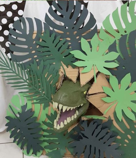 Diy Dinosaur Decor Party Ideas Outdoor, Jurassic Park Party Decorations Diy, Jurassic World Theme Party, Dinosaur Halloween Decorations, Diy Jurassic Park Decorations, Vbs Dinosaur Theme, Stompers And Chompers Vbs 2023, Dinosaur Vbs Decorations, Jurassic Park Birthday Party Decorations