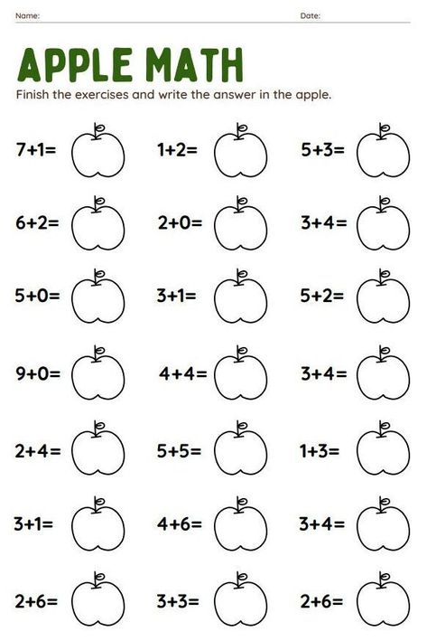 Fun math worksheets for kids Easy Math For Preschoolers, Math Ukg Worksheets, Ukg Worksheets Math, Ukg Worksheets Activities, Ukg Maths Worksheets, Apple Math Worksheets, Ukg Worksheet, Easy Math Worksheets, Math Worksheets For Kids