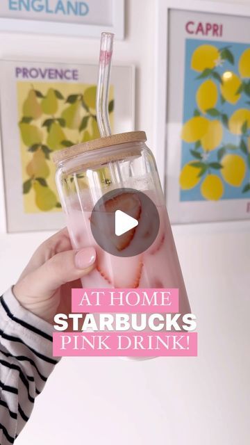 Pink Drink Starbucks Recipe White Cran Strawberry, Pink Drink With Oat Milk, Copycat Pink Drink Starbucks Easy, Lactation Pink Drink, Strawberry Milk Drink, Pinkity Drinkity, Doula Tips, Cut Strawberries, Strawberry Juice