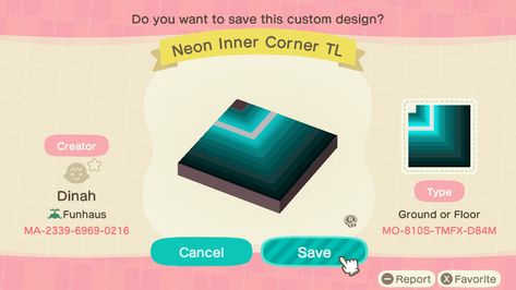 Acnh design! Credits to orignal creator above every MA! Animal Crossing Disco Floor, Cyberpunk Acnh Codes, Acnh Futuristic Codes, Acnh Club Design, Acnh Cyberpunk Design, Acnh Neon Design, Acnh Nightclub, Acnh Futuristic, Acnh Cyberpunk