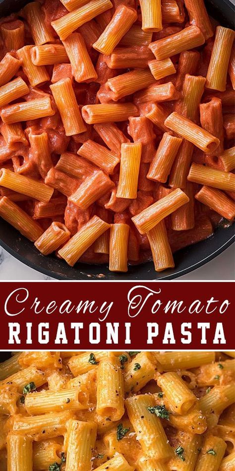 Make this Creamy Tomato Rigatoni Pasta for a satisfying meal! 🧀 With a velvety tomato sauce and tender rigatoni, it’s a pasta lover’s dream. #RigatoniRecipe #TomatoPasta #CreamyRecipes #PastaLovers #QuickMeals Tomato Rigatoni, Keto Meal Plan Free, Tomato Pasta Recipes, Simple Pasta Dishes, Pasta Recipes For Dinner, Sausage And Veggies, Rigatoni Recipes, Delicious Pasta Recipes, Tomato Pasta Recipe