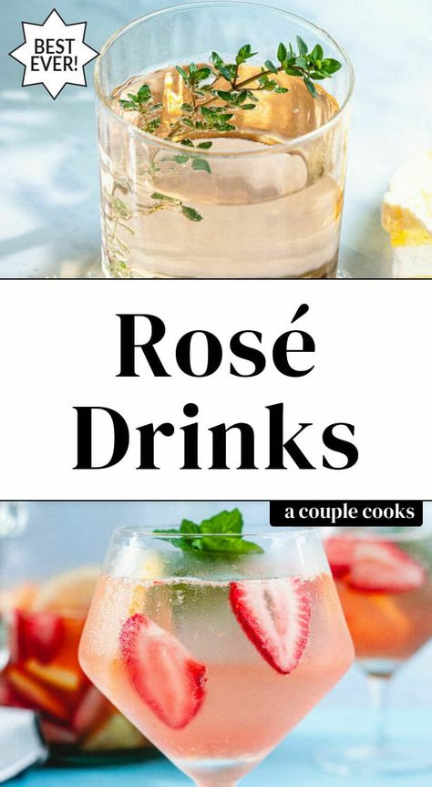 Rose Wine Recipes, Rose Wine Sangria, Rose Drinks, Wine Punch Recipes, Rose Cocktail Recipes, Rose Punch, Fruity Summer Drinks, Wine With Food, Best Rose Wine