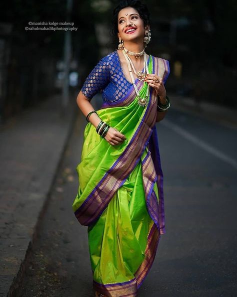 Navuwari Saree Traditional, Nauvari Saree Peshwai, Peshwai Nauvari Saree Look, Marathi Dress, Nauvari Saree Look, Marathi Saree, Marathi Bride, Nauvari Saree, Bridal Sarees South Indian