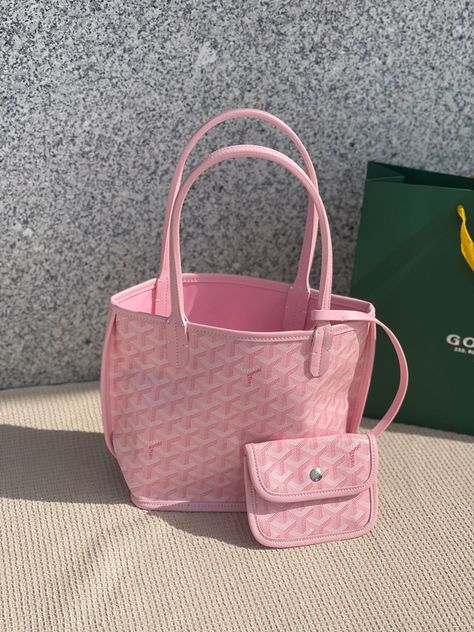 Goyard Bag Price, Pink Goyard, Uni Bag, Goyard Tote, Handbag Essentials, Goyard Bag, Girly Bags, Fancy Bags, Luxury Purses