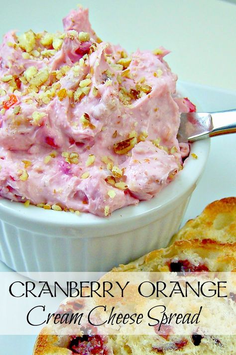 Cranberry Orange Cream Cheese, Cranberry Cream Cheese Spread, Cream Cheese Spread Recipes, Cheese Spread Recipes, Flavored Cream Cheeses, Orange Cream Cheese, Cream Cheese Spread, Cornbread Stuffing, Cranberry Cream Cheese