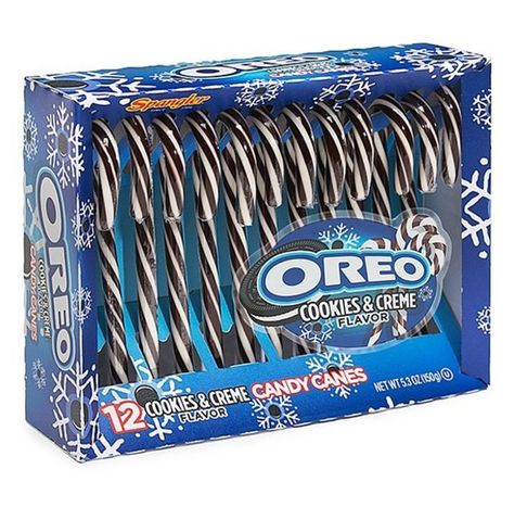 Suddenly, we're SO excited for Christmas.  #food #pastryporn #kids #wishlist #holiday #shopping #ideas #home #forkyeah #eatthetrend Oreo Candy, Oreo Cookie Flavors, Weird Snacks, Snack Shack, Oreo Flavors, Candy Cane Cookies, Cream Candy, Junk Food Snacks, Cookie Flavors