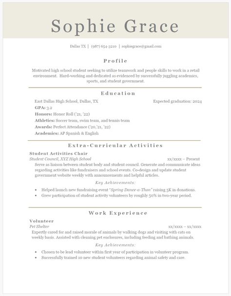 Best Resume Sample For High School Students | The Career Counter Highschool Resume, Resume For High School Student, Scholarship Resume, High School Student Resume, High School Resume Template, First Job Resume, Teen Resume, School Resume, High School Resume