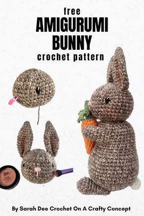 Crochet Bunny Rabbits Free Patterns Amigurumi, Easy Crochet Rabbit, Free Crochet Bunny Pattern, Crochet Bunny Pattern Free, Crochet Bunny Patterns, Free Crochet Bunny, Amigurumi Bunny Pattern, Crochet Bunnies, Bunny Patterns