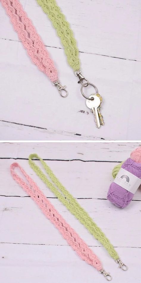 Crochet Lanyard Tutorial, Quick Crochet Keychain Free Pattern, Crochet Strap Pattern Free, Crochet Wristlet Pattern Free, Crochet Wristlet Keychain Pattern Free, Crochet Lanyard Pattern Free, Crochet Keychain Pattern Free Easy, Crochet Keychain Wristlet, Lanyard Crochet