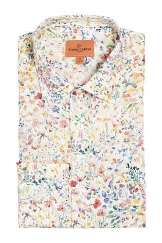 Simon Carter Made with Liberty Fabric Felda Shirt Poppies And Daisies, Simon Carter, Wild Meadow, Print Inspiration, Painted Books, Cotton Shirts, Irises, Liberty Fabric, Welcome To The World