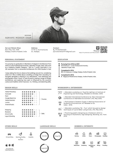 Architectural Cv Design, Artist Cv Design, Ux Resume, Resume Inspiration, Architecture Resume, Cv Profile, Curriculum Vitae Design, Cv Ideas, It Cv