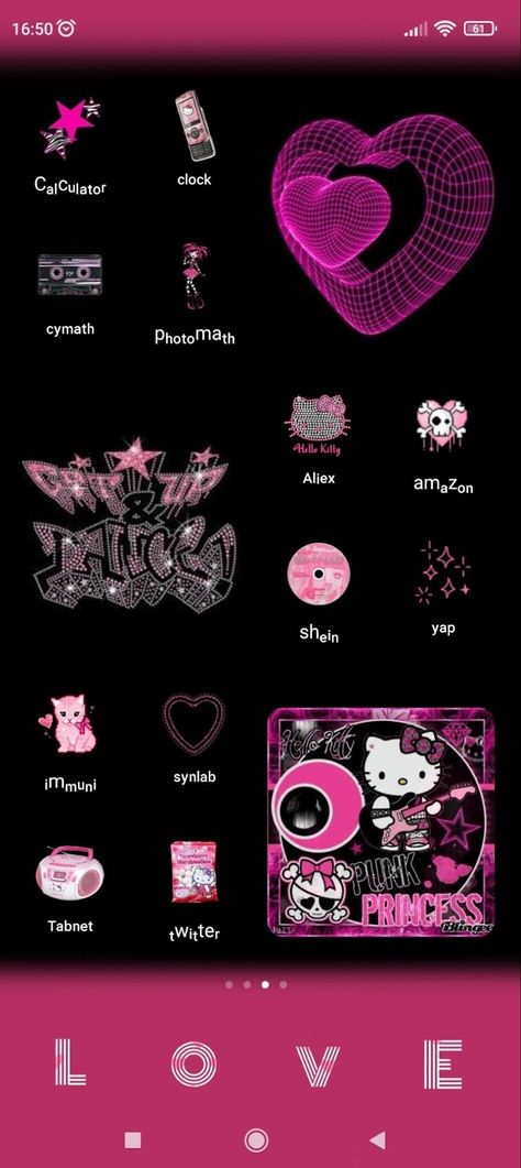 Black Pink Y2k Wallpaper, Ios 16 Wallpaper Y2k Pink, Y2k Pink Homescreen, Black And Pink Y2k Widgets, Grunge Y2k Phone Theme, Ios 16 Wallpaper Pink And Black, Widgetsmith Ideas Y2k, Widget Iphone Aesthetic Y2k, Y2k Ios 16 Layout