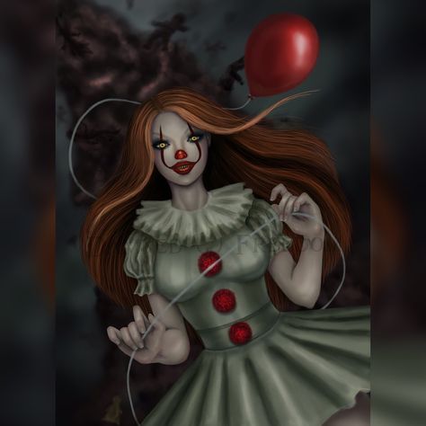 @damned_freedom shared a photo on Instagram: “After a long time, I decided to post this drawing: a female version of Pennywise. I hope you like it! 🎈🤡 . . . . . . . #drawing #painting…” • Mar 16, 2018 at 5:17pm UTC Female Pennywise, You'll Float Too, I Decided, Horror Movies, I Hope You, Digital Painting, Lincoln, Princess Zelda, Deviantart