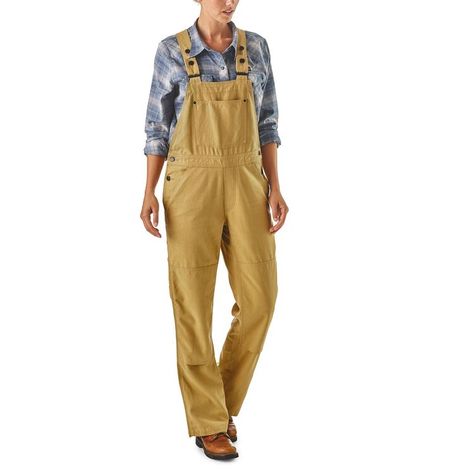 W's All Seasons Hemp Canvas Bib Overalls - Short, Project 333 Fall, Construction Clothes, Cool Overalls, Patagonia Jeans, Gardening Clothes, Button Suspenders, Women Overalls, Bear Clothing, Patagonia Outdoor