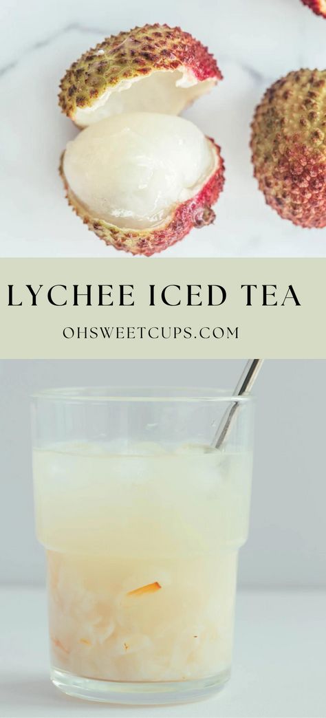 Lychee can be great with almost all types of tea. Black lychee tea and green lychee tea are two of my favorites. Lychee Recipes Savory, Passion Fruit Tea Recipe, Cooking With Tea, Mugicha Tea, Lychee Punch, Lychee Dessert, Lychee Smoothie, Lychee Mocktail, Lychee Iced Tea