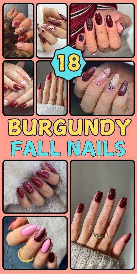 Burgundy nails are a versatile, elegant choice for both everyday wear and special occasions. This curated list offers nail inspo spanning from minimalist to intricate designs, perfect for any lively or classic vibe. Whether you adore short nails or stunning gel nails, these ideas will elevate your style with sophistication. Discover the beauty of dual-tone designs blending deep burgundy with natural shades. Perfect for fall nails and year-round updates, these burgundy styles will inspire your next salon visit! Burgundy And Mustard Nails, Burgundy Nail Ideas, Cranberry Nails, Burgundy Nail Designs, Champagne Nails, Deep Red Nails, Ombre Burgundy, Maroon Nails, Squoval Nails