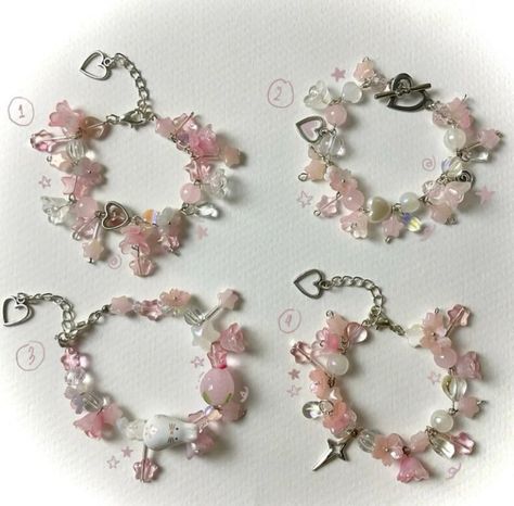 Cute Pink Aesthetic, Ethereal Jewelry, Girly Bracelets, Bracelet Cute, Pretty Jewelry Necklaces, Diy Jewelry Unique, Manik Manik, Bracelet Inspo, Diy Bracelet Designs