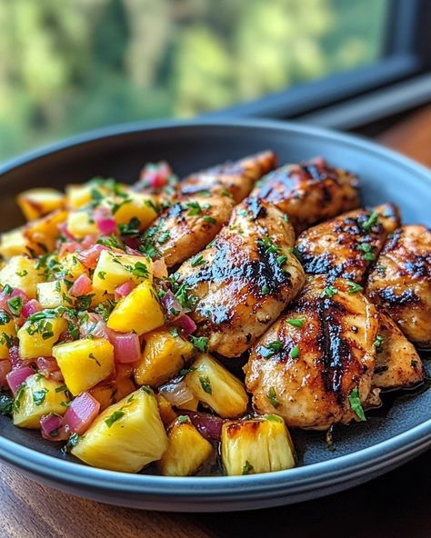 Zest up your summer nights with this Lemon Ginger Chicken + Pineapple Mango Salsa! 🍋✨ Perfect blend of tangy, spicy, and sweet! 🍗🌴 #LemonGingerChicken #TropicalSalsa #FlavorfulMeals #HealthyCooking Lemon Ginger Chicken, Pineapple Mango Salsa, Chicken With Pineapple, Chicken Pineapple, One Pot Wonders, Ginger Chicken, Pineapple Chicken, Lemon Ginger, Christmas Food Dinner