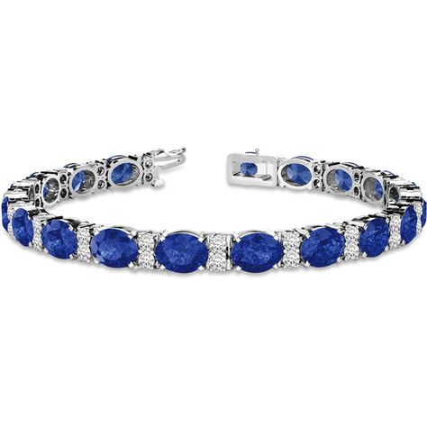 Allurez Diamond & Oval Cut Sapphire Tennis Bracelet 14k White Gold... (32.890 BRL) ❤ liked on Polyvore featuring jewelry, bracelets, 14k jewelry, 14k tennis bracelet, white gold jewellery, white gold bangle and fancy jewelry Sapphire Tennis Bracelet, 1920s Jewelry, Bracelets Diamond, Birthstone Gems, Diamond Bangles, White Gold Bangle, 14k Rose Gold Bracelet, Jewellery Diamond, Colored Engagement Rings