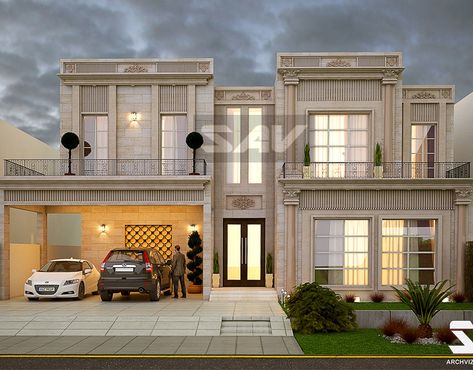 One Kanal House Front Elevation, House Design Pakistan, Home Front Design, Spanish House Design, Modern House Front Elevation, House Front Elevation Design, Pakistan Home, House Front Elevation, Small House Design Architecture