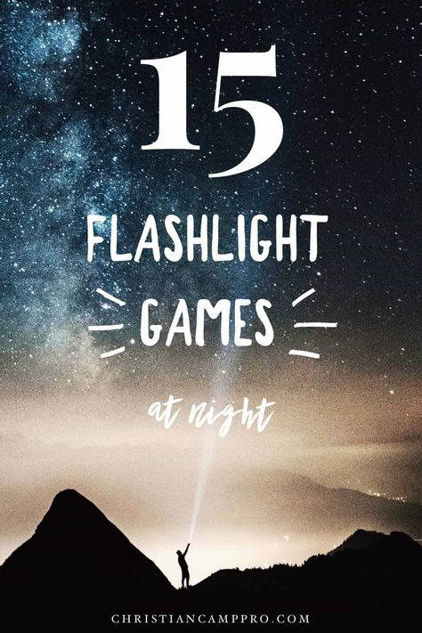 15 Flashlight Games at Night - Are you tired of the same old night time games? Then, get creative with by incorporating one of these fun flashlight games. Watching is as fun as playing! Campfire Games, Christian Camp, Outside Games, Night Games, Night Hiking, Youth Activities, Time Games, Kids Night, Games For Teens