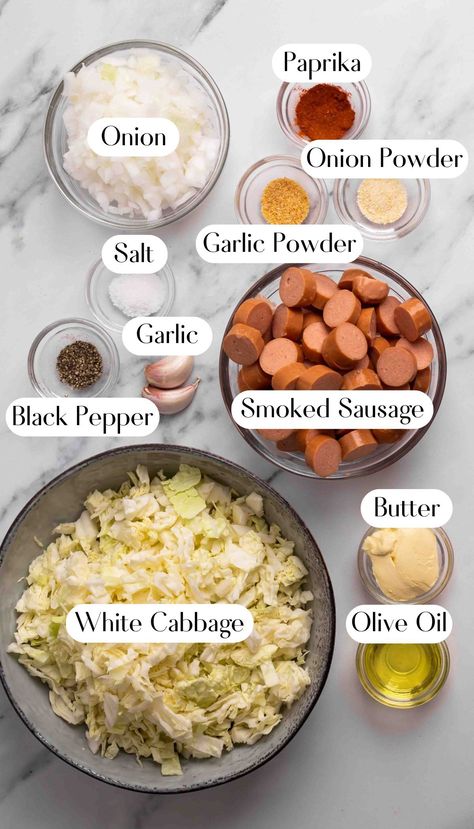 This sausage and cabbage skillet is perfect for busy nights, making it one of the best skillet meals. Enjoy a flavorful dish that's ideal for keto dinners and fits perfectly into low carb recipes. Cabbage And Italian Sausage Recipes, Cabbage Smoked Sausage Recipes, Cabbage And Sausage Recipes, Sausage Cabbage Skillet, Sausage And Cabbage Skillet, Cabbage And Smoked Sausage, Cabbage Sausage, Sausage Cabbage, Sausage And Cabbage