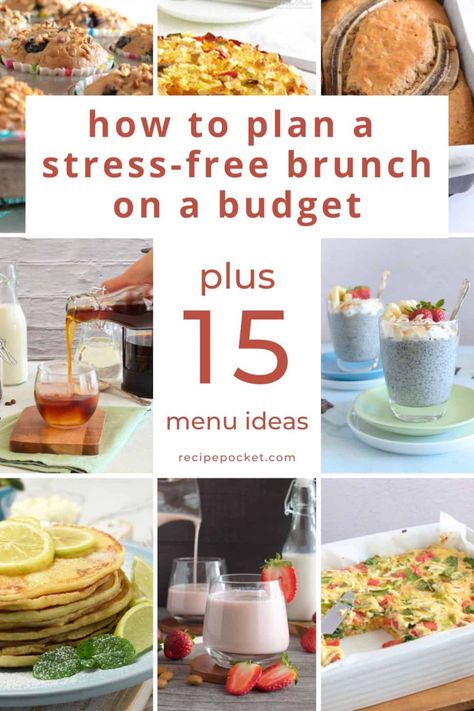 Cheap Brunch Ideas Simple, Bulk Brunch Ideas, Brunch Ideas On A Budget, Affordable Brunch Ideas, How To Plan A Brunch, Brunch Ideas With Friends, Budget Brunch Ideas, Diy Birthday Brunch Ideas, Birthday Brunch Menu Ideas