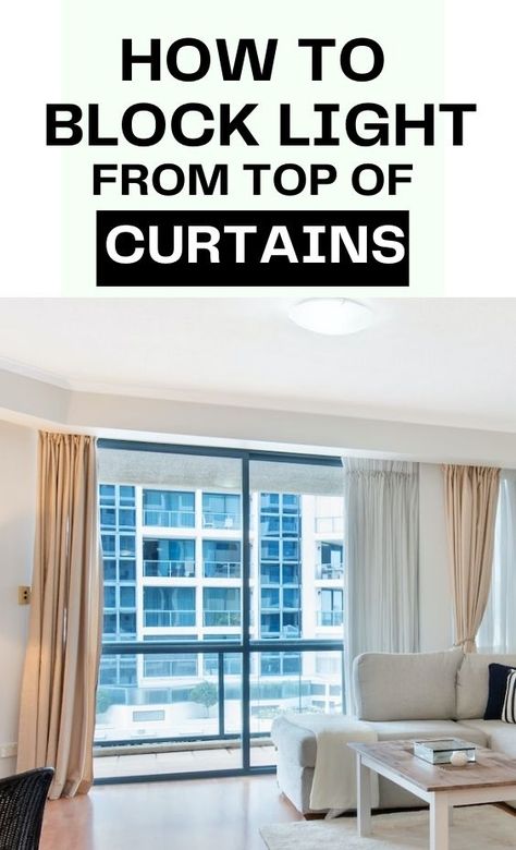 Annoying by the light streaming in through the top of your curtains? Then you HAVE to try these easy and quick solutions that will fix everything. Light Blocking Curtains, Wide Curtains, The Curtains, Light Sensitivity, Window Films, Smart Ideas, Curtain Valance, Window Insulation, Beautiful Interior Design