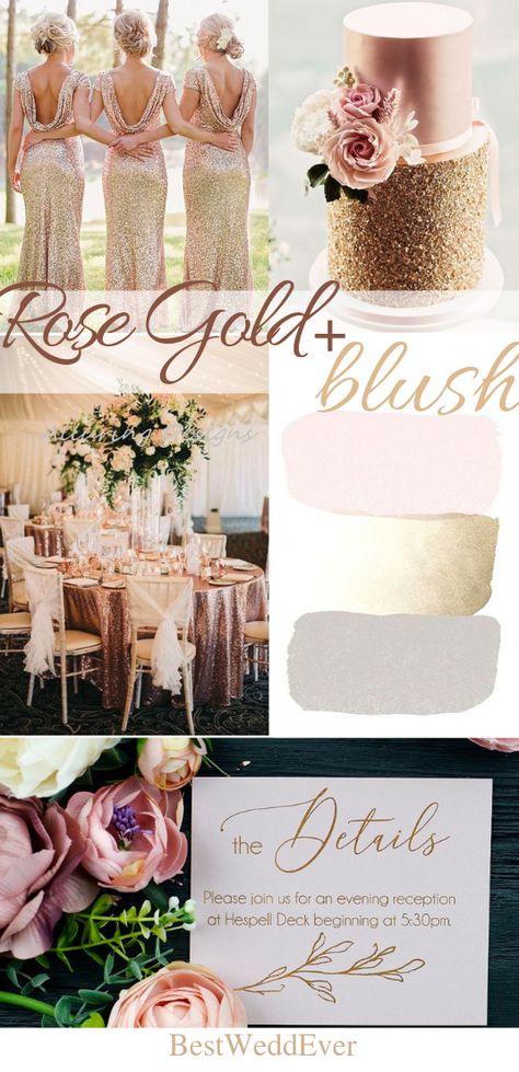 Rose Gold wedding Bluch wedding Wedding invitation Perfect way of telling your friends and family when, where, and perhaps even what to expect from your Wedding Day. The invitations are printed on premium quality cardstock paper. Rose Gold And Tan Wedding, Dusty Rose And Gold Wedding Theme, Rose Gold Wedding Theme Color Schemes, Rose Gold And Champagne Wedding, Rose Gold Wedding Palette, Rose Gold Wedding Theme, Blush Wedding Ideas, Gold And Blush Wedding, Champagne Color Palette