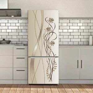 Wallpaper Fridge, Refrigerator Vinyl, Wrap Refrigerator, Refrigerator Decals, Fridge Cover, Refrigerator Wrap, Refrigerator Ideas, Fridge Wrap, Fridge Decals