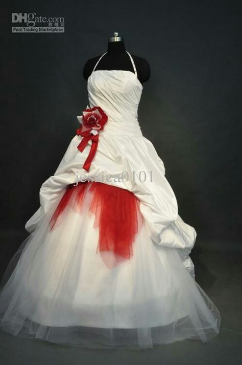 White With Red Wedding Dress Blood Wedding Dress, Red And White Weddings, Red Wedding Dress, Red Stain, Halloween Wedding, Wedding Dresses Unique, White Wedding Dresses, Red Wedding, Halloween Girl