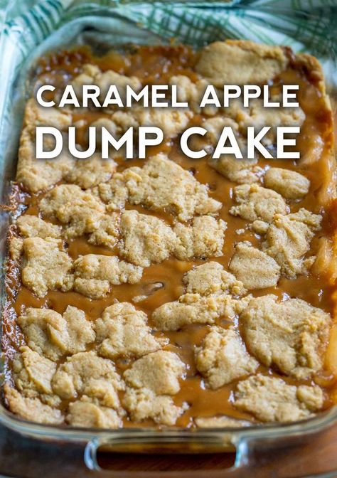 Apple Dump Cake Recipe, Apple Dump Cake, Caramel Apple Dump Cake, Dump Cake Recipe, Easy Sweets, Dump Cakes, Apple Dump Cakes, Fall Desserts Easy, Dump Meals