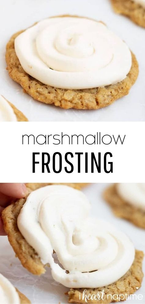 Easy Marshmallow Frosting, Desserts Marshmallow, Marshmallows Recipes, Marshmallow Fluff Frosting, Marshmallow Icing, Cardboard Construction, Marshmallow Buttercream, Homemade Marshmallow, Vegetarian Gluten Free