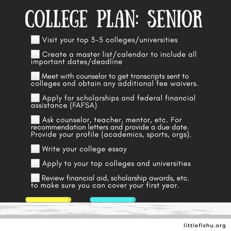 Senior Checklist High School, Senior Year Checklist For Parents, Senior Checklist, Senior Year Planner, Senior Advice, Senior Year Checklist, High School Senior Year, Year Checklist, Senior Year Planning