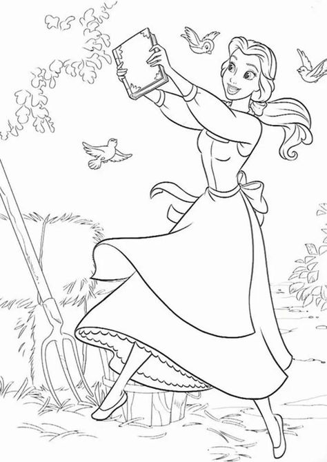 Free & Easy To Print Beauty and The Beast Coloring Pages - Tulamama Beauty And Beast Coloring Pages, Coloring Pages Disney Princesses, Beauty And The Beast Coloring Pages, Beauty And The Beast Coloring, Disney Coloring Pages Printables, Beauty And The Beast Drawing, Snow White Coloring Pages, Belle Coloring Pages, Beast Disney