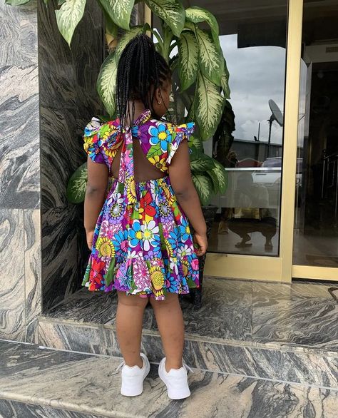 Ankara Gown For Kids Girl, Kids African Outfits Girls Ankara, Girls Ankara Styles Children, Ankara For Kids Girls Dresses, Ankara Children Gown Styles, African Children Dress Designs, Ankara Dress For Children, Short Gown For Kids, Children Gowns Dresses Ankara