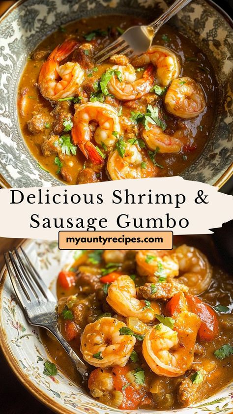 Looking for a flavorful, easy-to-make dish? This shrimp and sausage gumbo recipe is just what you need. Packed with juicy shrimp, flavorful sausage, and a thick, aromatic broth, it’s a comforting dish that’s ready in no time. The key to its deliciousness lies in the perfect blend of Cajun spices, creating a warm, savory taste that’s unforgettable. Serve with your favorite side for a complete meal that brings the taste of the Bayou right to your table. Shrimp And Andouille Sausage Gumbo, Shrimp And Chicken Gumbo Recipe, Sausage Chicken Shrimp Gumbo, Shrimp Gumbo Recipe Slow Cooker, Quick Gumbo Recipe Easy, Crock Pot Gumbo Slow Cooker, Cajun Ninja Gumbo, Shrimp Sausage Recipes, Easy Gumbo Recipe Simple