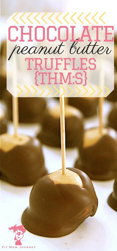 THM Chocolate Peanut Butter Truffles {THM:S} - Fit Mom Journey Nourishing Desserts, Thm Chocolate, Thm Candy, Thm Deserts, Thm Cookies, Thm Snacks, Thm Meals, Thm Drinks, Thm Sweets