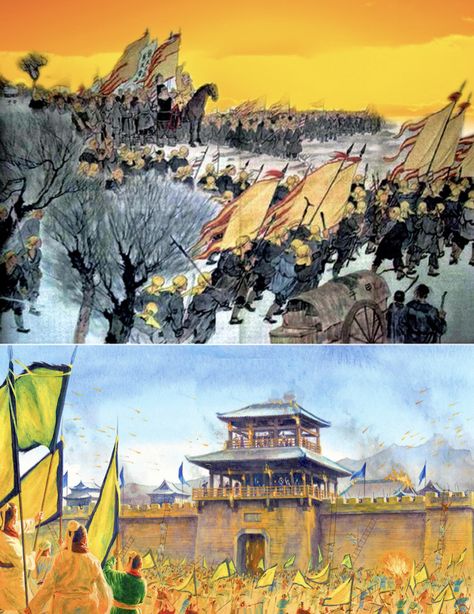 The Yellow Turban Rebellion was a peasant revolt in China against the Han dynasty. The uprising broke out during the reign of Emperor Ling, and it took 21 years until the it was fully suppressed. The rebellion, which got its name from the colour of the cloths that the rebels wore, marked an important point in the history of Taoism and its place in a majority-Confucian empire. (184 AD; China) Yellow Emperor, Yellow River, The Han Dynasty, Han Dynasty, Ancient India, Southeast Asia, Reign, China, History