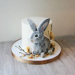 Cheesecake Desserts Recipes, Rabbit Cake, Spring Cake, Animal Cakes, Bunny Cake, Cheesecake Desserts, Sweet Recipes Desserts, Painted Cakes, Easter Cakes