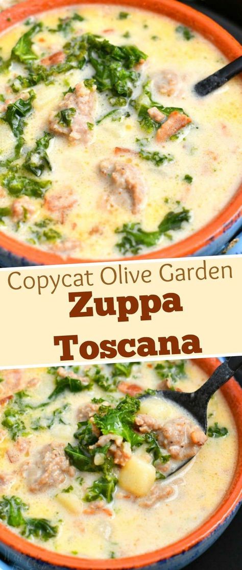 Zupa Toscana Soup, Copycat Olive Garden Zuppa Toscana, Copycat Olive Garden Zuppa, Olive Garden Zuppa Toscana Soup, Zuppa Toscana Soup Olive Garden, Kale Potato Soup, Olive Garden Zuppa, Olive Garden Soups, Sausage Potato Soup