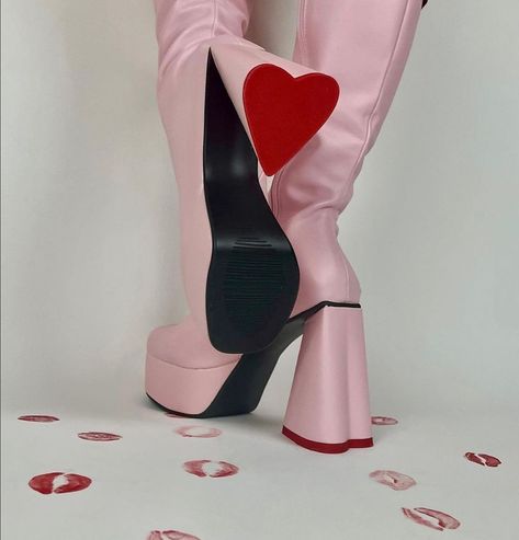 Barbie Wallpaper, Platform Knee High Boots, Sweet Talker, Valentines Collection, Red Platform, Baby Fashionista, Gogo Boots, Platform Heels Chunky, Pretty Shoes