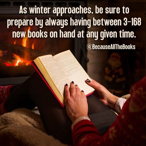 Seems like a good number to start. At least for the first few days. #BecauseAllTheBooks #WinterReading #CozyReading #TBRPile Bookworm Quotes Funny, Book Nerd Humor, Winter Reading, Reading Humor, Book Jokes, Quotes For Book Lovers, Up Book, Reading Quotes, I Love Reading