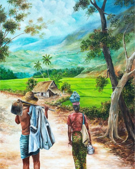 Farmers https://kathbitha.com/product/farmers-2020/ From ancient times agriculture has been the livelihood that contributed to the self-sufficiency of Sri Lanka while strengthening the unity within the communities and families. Canvas/ Oil Paint #PiyalRanjan Discover a World of Art with www.kathbitha.com Call us on 0707 555 200 #art_dailydose #art_viral #art_we_inspire #artbynights #artcollective #artdiscover #artfeatureland #artfinder #artfollow#artinprogress #artistoftheday #artjournal #ar Agriculture Painting, Agriculture Pictures, Farmer Painting, Agriculture Photography, Watercolor Scenery, Man Sketch, World Of Art, Collage Making, Dreamy Art