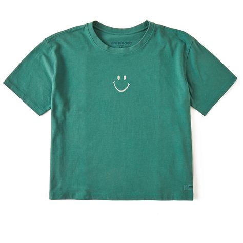 Women's Clean Smiley Boxy Crusher Tee Happy Sunshine, Henley Tee, Boxy Tee, Ladies Tee Shirts, Fabric Tape, Help Kids, Children In Need, Tee Shop, Cotton Spandex