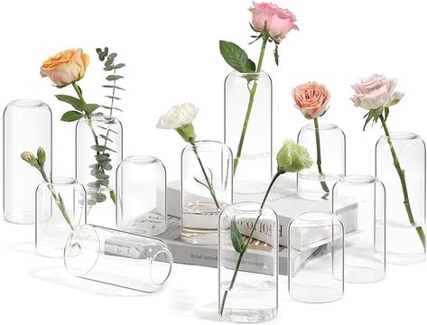 Amazon.com: ComSaf Small Flower Vase Set of 12, Glass Bud Vases in Bulk, Clear Vases for Flower, Decor Centerpiece for Bathroom, Decorative Vases for House Warming, Valentines' Day, Mother's Day, Thanksgiving Day : Home & Kitchen Vases For Wedding, Small Flower Vase, Glass Vases Centerpieces, Glass Bud Vases, Vase Transparent, Small Glass Vases, Clear Vases, Nordic Decor, Small Bouquet