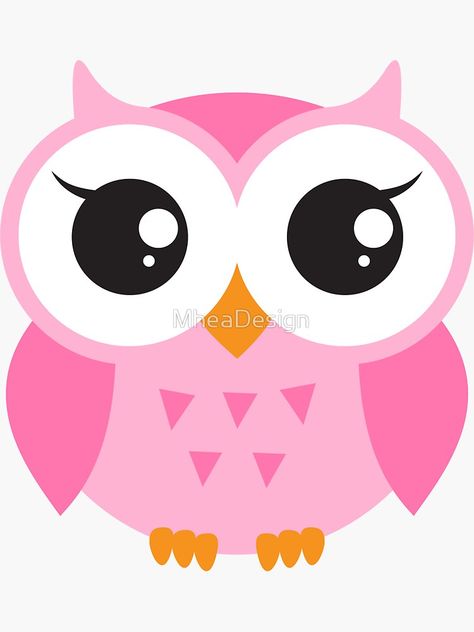 Cute, pink baby owl sticker by MheaDesign Owl Doodle, Simple Owl, Owl Classroom, Sequencing Pictures, Owl Stickers, Baby Owl, Crepe Jumpsuit, Punch Needle Patterns, Owl Pictures